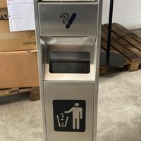 Cestino posacenere a colonna da esterno SILVER