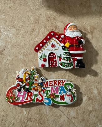 2 calamite natale babbo natale e scritta addobbi