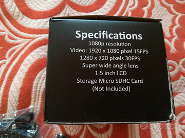 Action Cam 1080p HD con accessori e custodia sub