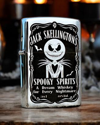 Zippo cromo spazzolato - Nightmare before - custom