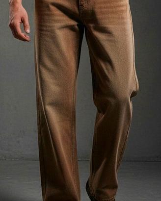 Jeans baggy marroni uomo