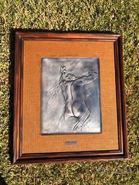 Quadro bassorilievo argento Annigoni "Homo" 18/499