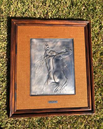 Quadro bassorilievo argento Annigoni "Homo" 18/499