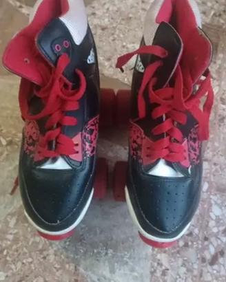 Pattini a Rotelle Quad Skates Neri e Rossi