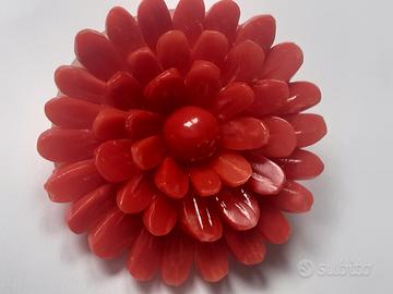  Antica spilla in Corallo rosso Sardo 
