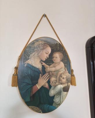 Quadro ovale "Madonna col Bambino" 