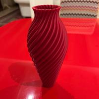 Vaso Spirale Rosso Stampato in 3D - Design Moderno