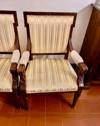 Coppia poltrone intarsiate