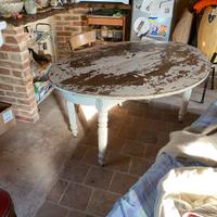 Tavolo legno ovale antico prima metà 800