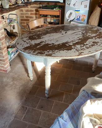 Tavolo legno ovale antico prima metà 800