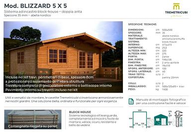 casetta in legno 5x5 spessore 35mm - blockhouse