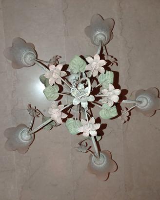 Lampadario 5 lampadine stile retrò