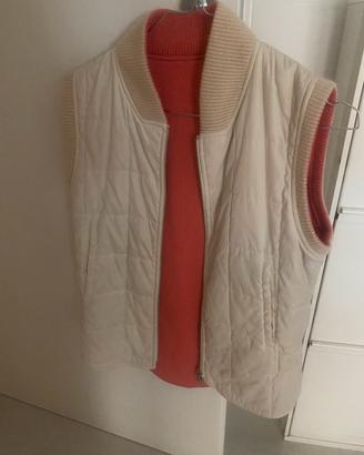 Gilet piumino donna bianco interno cachemire S