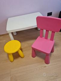 Tavolino più 2 sedie bambini IKEA