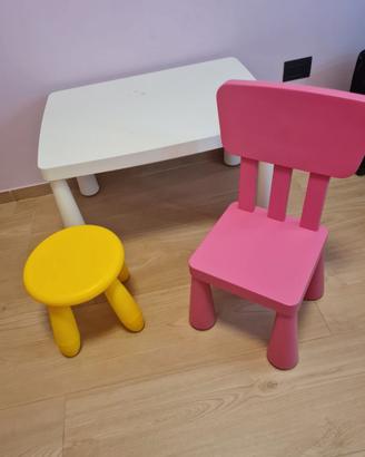 Tavolino più 2 sedie bambini IKEA