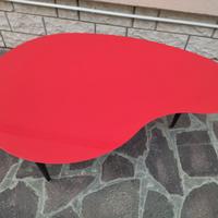 TAVOLINO LACCATO  ROSSO  3 GAMBE