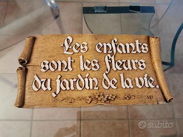 Targa decorativa con frase “Les Enfants”
