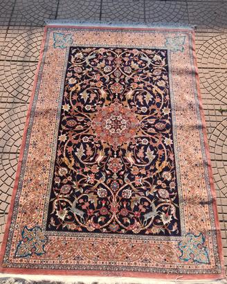 tappeto Qum di seta antico 200x130