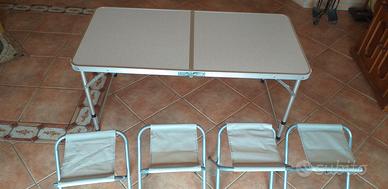 Tavolo picnic con 4 sedie richiudibile 