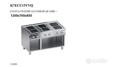 Cucina a 6 piastre su mobile professionale