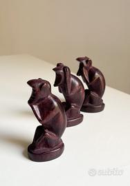 Set di sculture in legno - “Tre scimmie sagge”