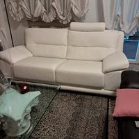 Divano 3 posti ecopelle bianco