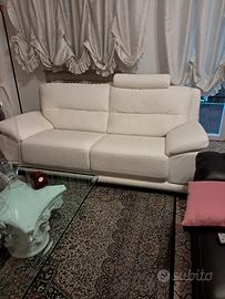 Divano 3 posti ecopelle bianco