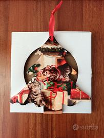 Sottopentola ceramica gattini natalizio