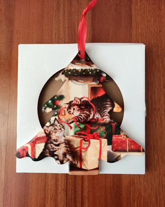 Sottopentola ceramica gattini natalizio