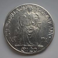 20 CENT 1944 RRR PIO XII VATICANO 1000pz GIG. 216