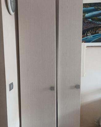 2 armadi altri e stretti con scaffali