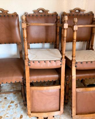 Sedie legno e pelle