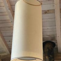 Lampada grande azzurro tenue, filo a treccia oro