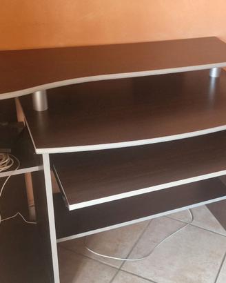 Scrivania Wengé con porta computer