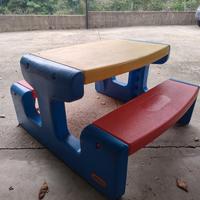 tavolo bimbi con doppia seduta in plastica 