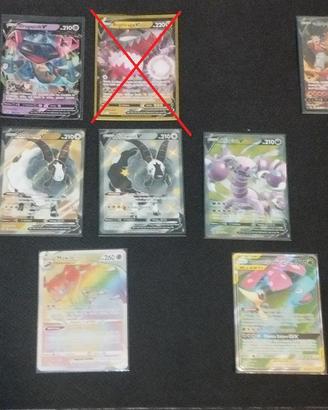 Carte Pokemon ultra rare e fuoriserie miste