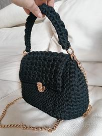 borsa crochet totalmente hand made nera