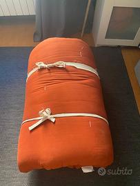 Futon Arancio Adaki alto 14cm 90x200 come nuovo