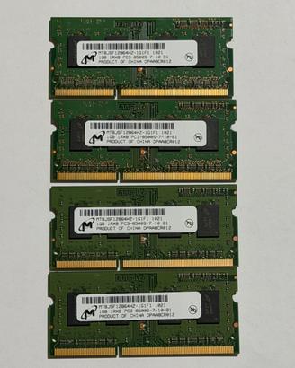 Micron RAM SODIMM 4gb (1gbx4) DDR3 1066mhz