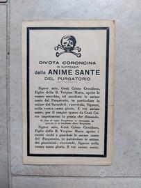 Santino antico 1903 Coroncina Anime Sante del Purg