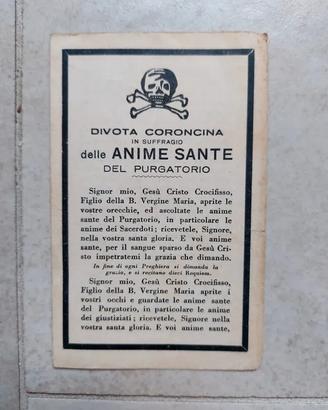 Santino antico 1903 Coroncina Anime Sante del Purg