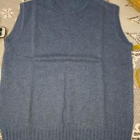 Gilet in pura lana blu
