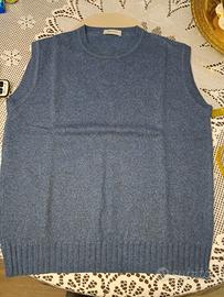 Gilet in pura lana blu