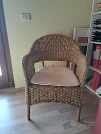 poltroncina in rattan