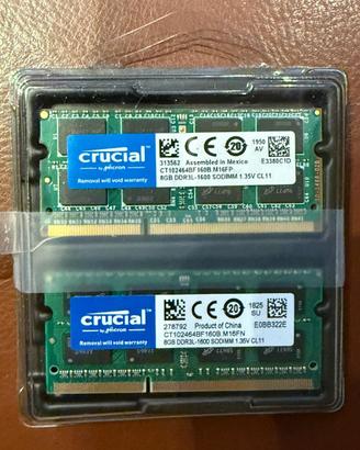 SODIMM 2 x 8GB Crucial DDR3 1600 1.35 V CL11