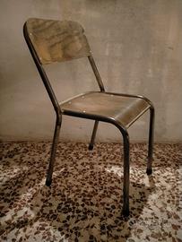 6 sedie vintage scuola
