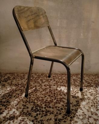 6 sedie vintage scuola