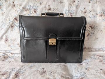 Cartella ufficio - Vera pelle nera Made in Italy