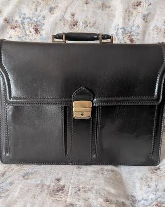 Cartella ufficio - Vera pelle nera Made in Italy