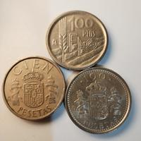 3 Monete 100 pesetas Spagna 